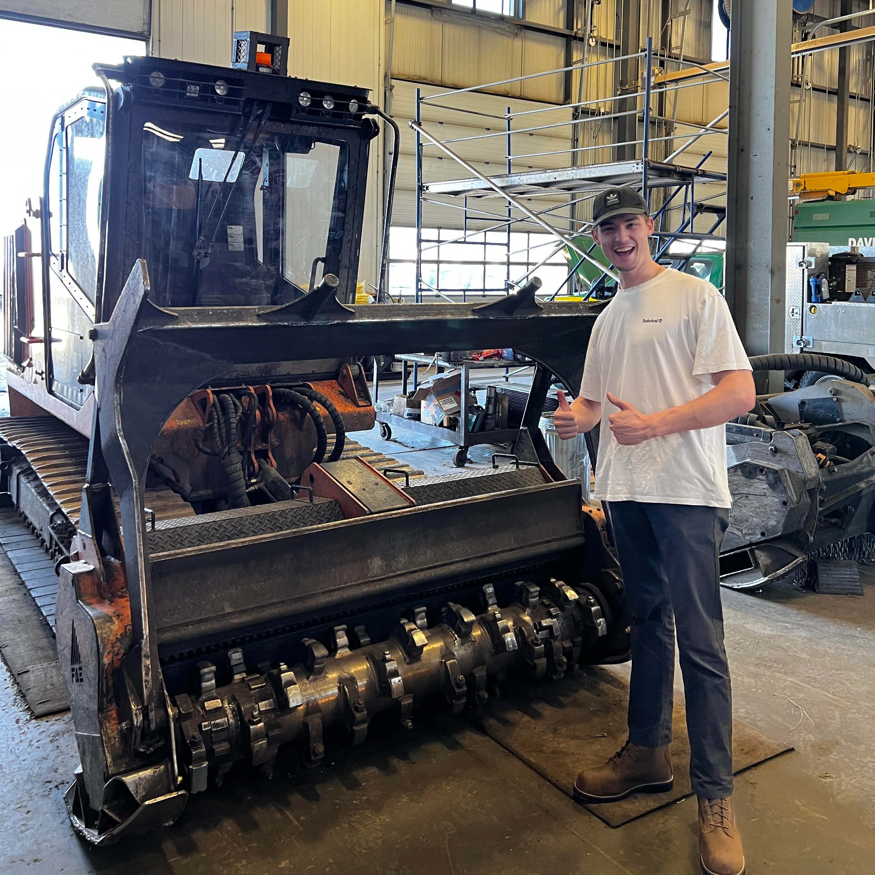 Ryan at the Davey Tree shop in Nisku, Canada