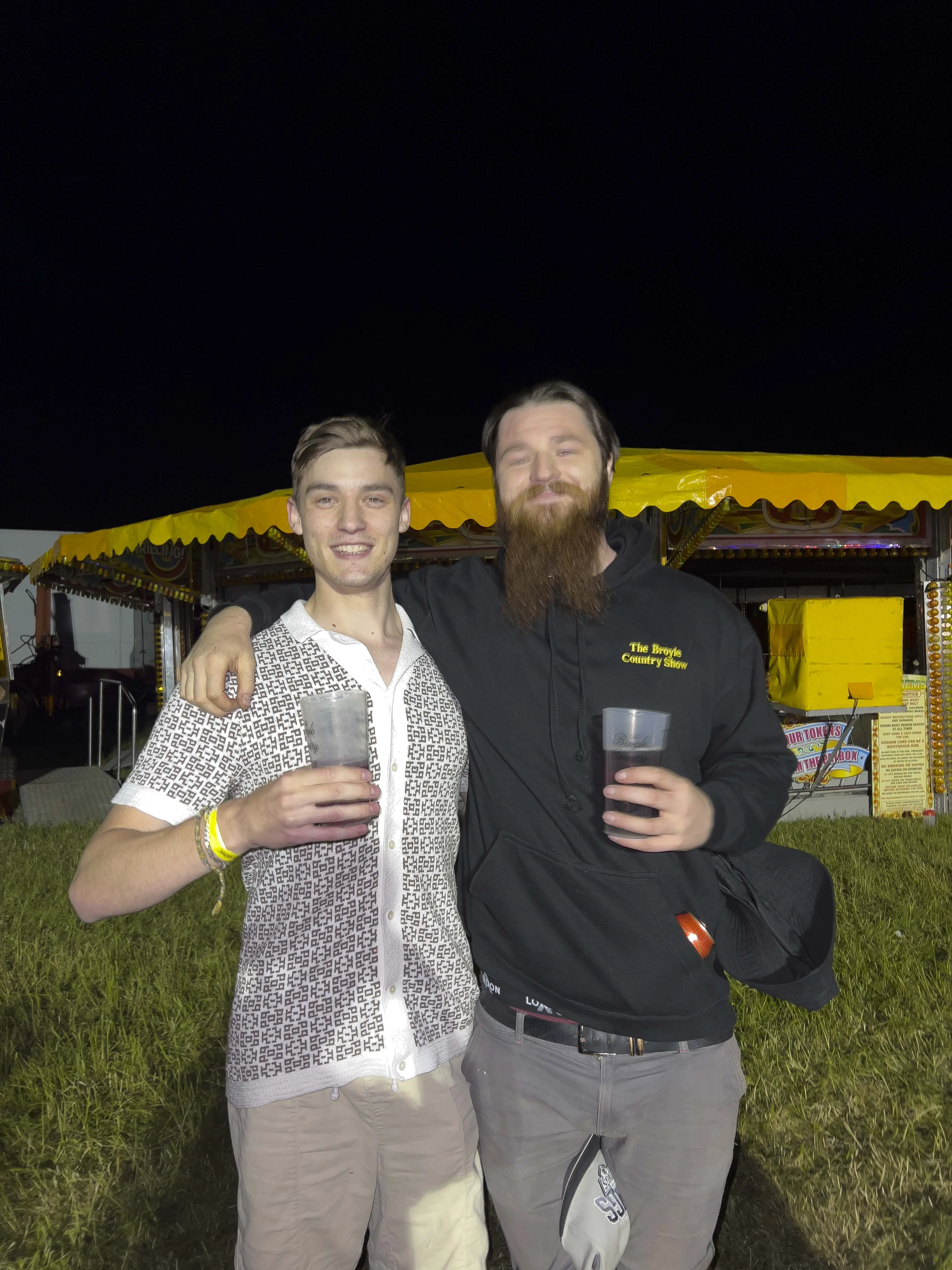 Ryan and his brother Jordan with pints in hand