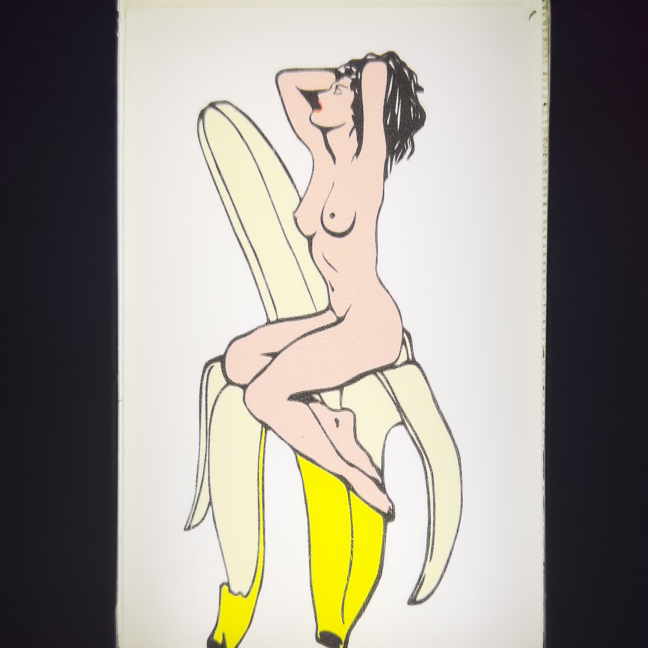 the lady riding the banana