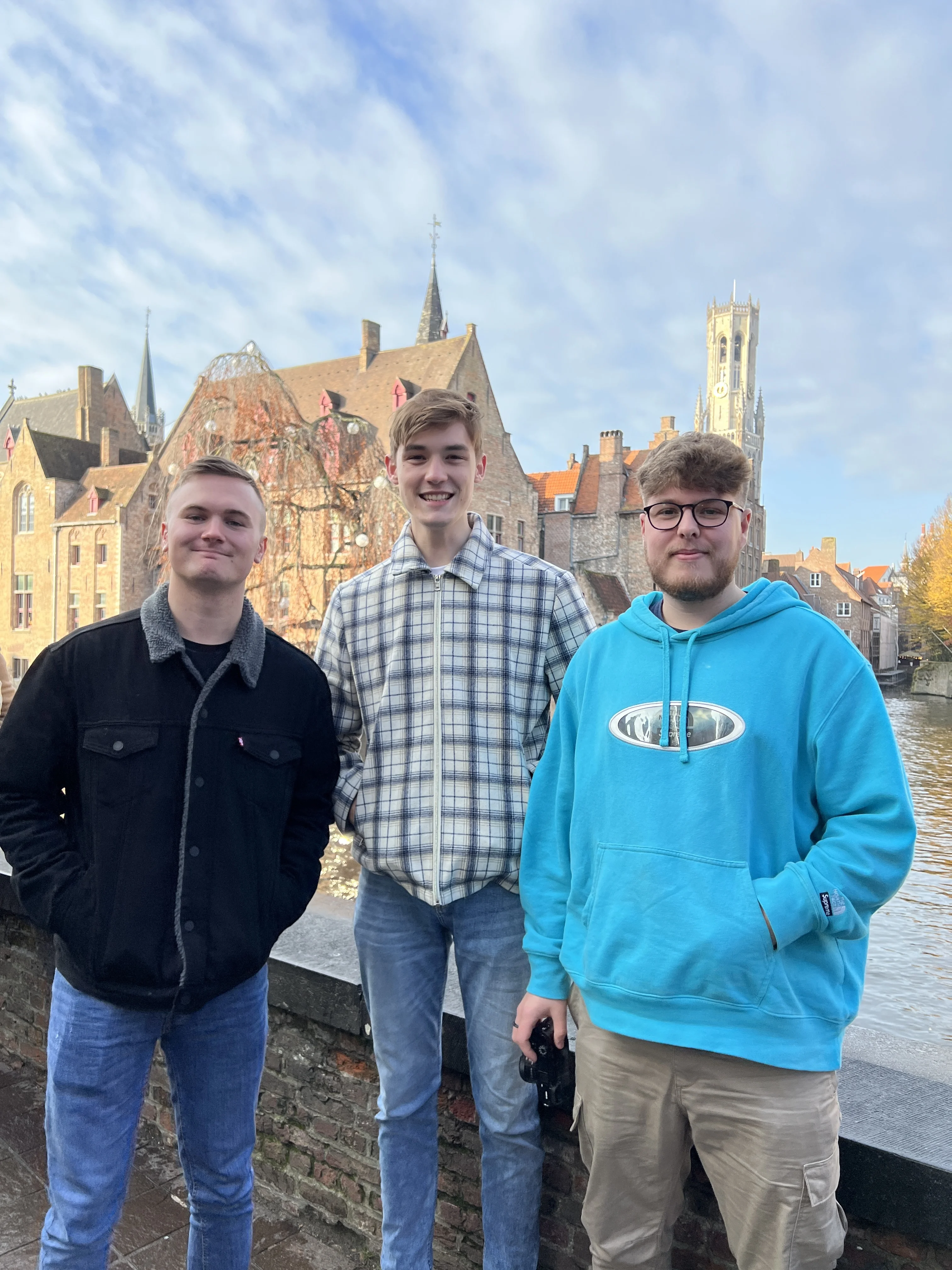 Canal-side views in Bruges during December
