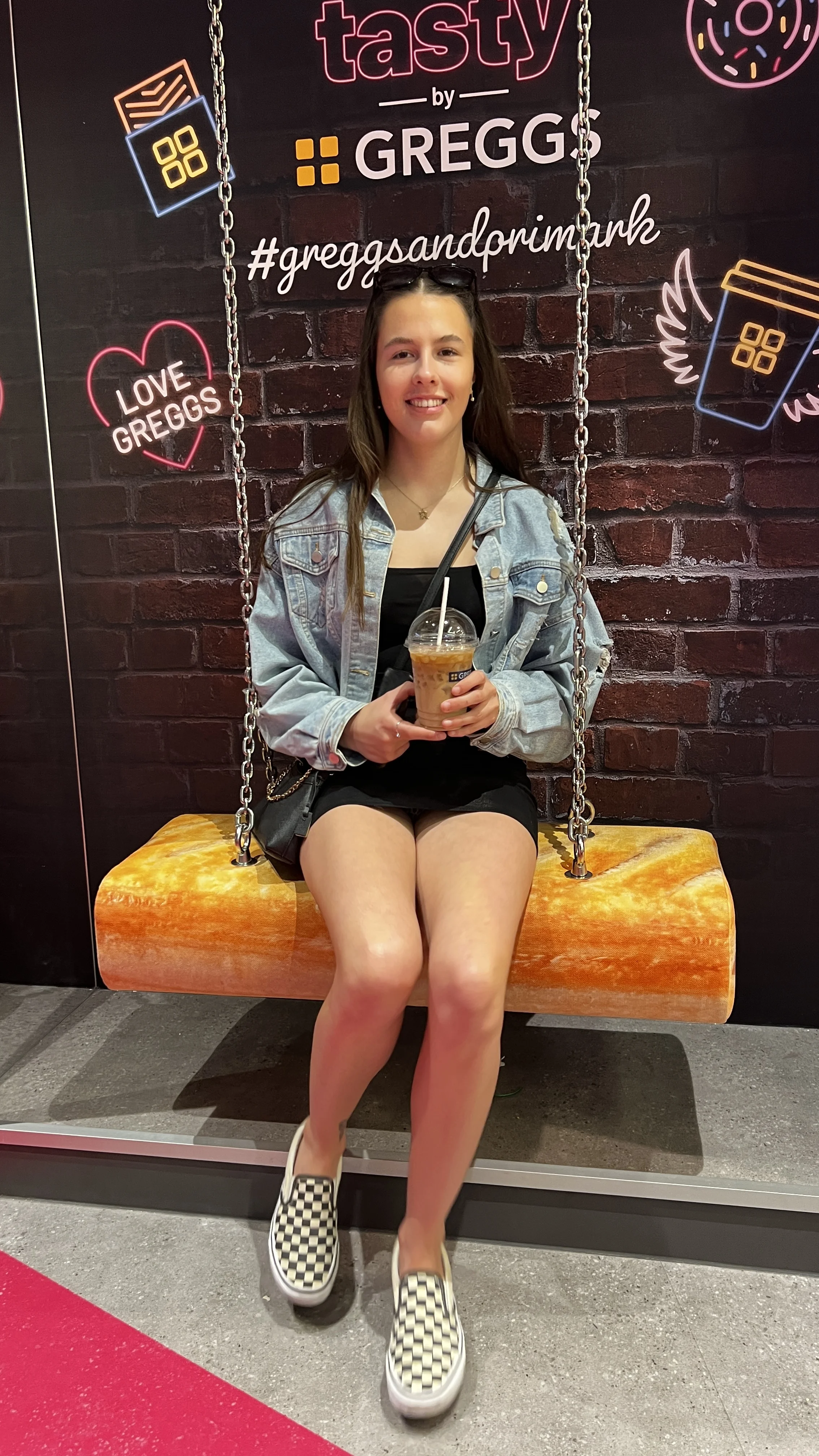 Grace on a giant sausage roll swing