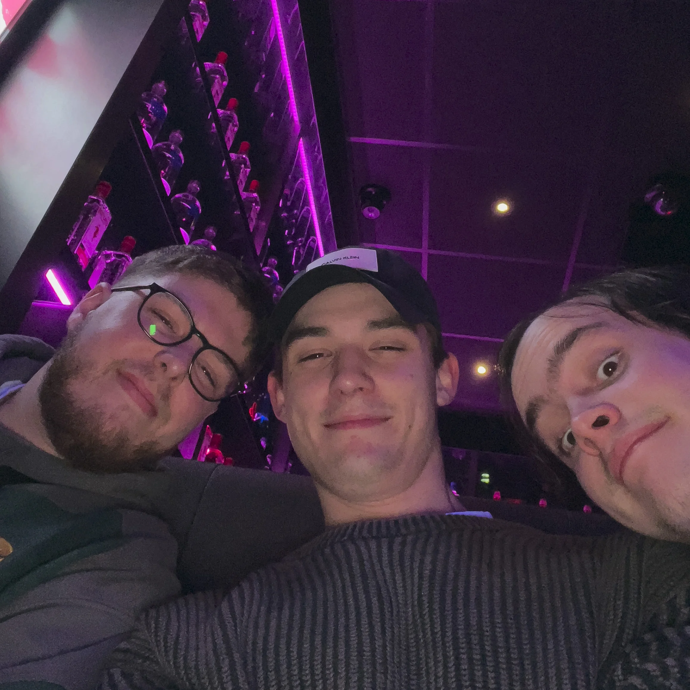 Inside a strip club in Amsterdam at night