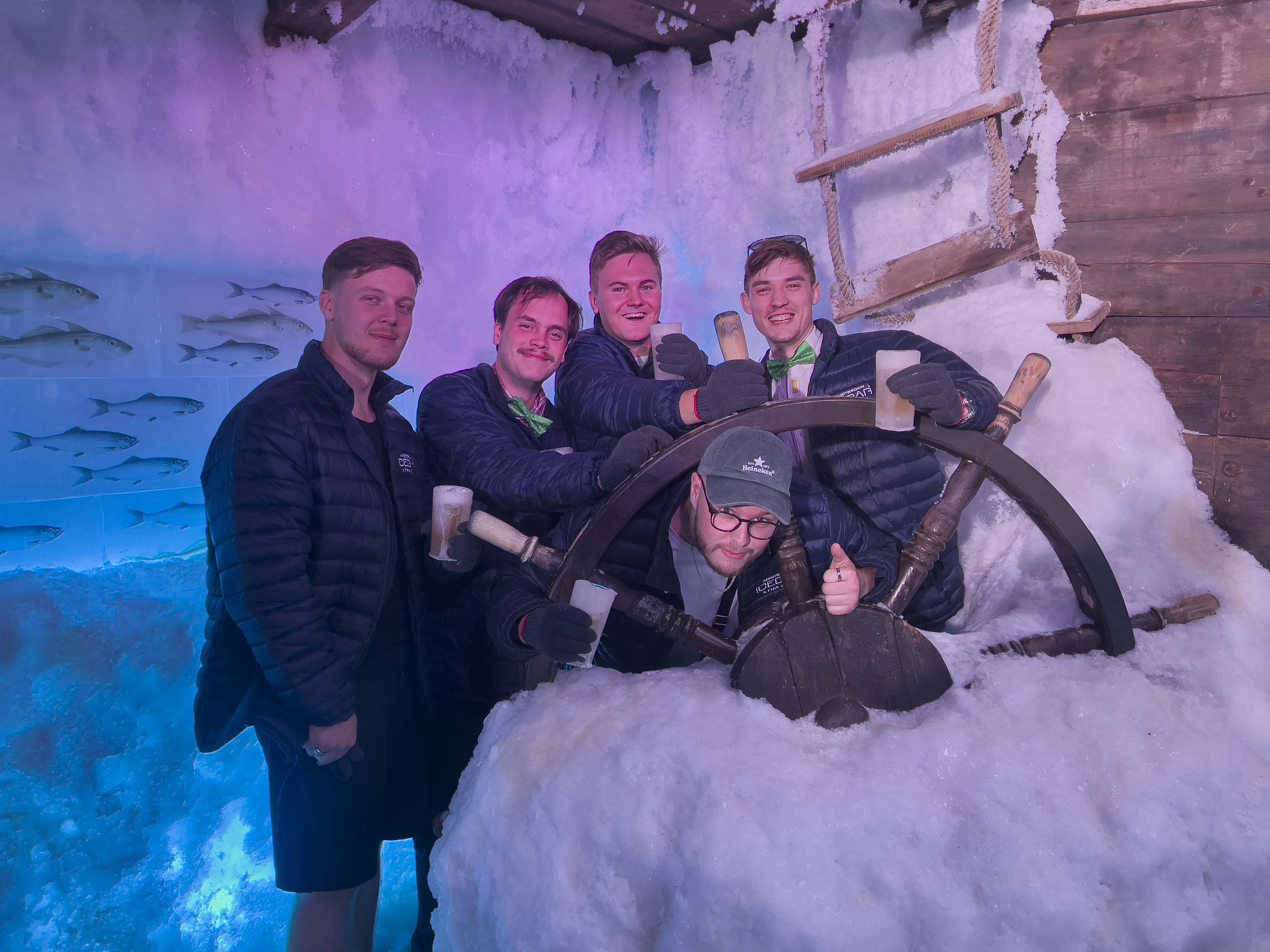 Inside the frozen Icebar freezer room
