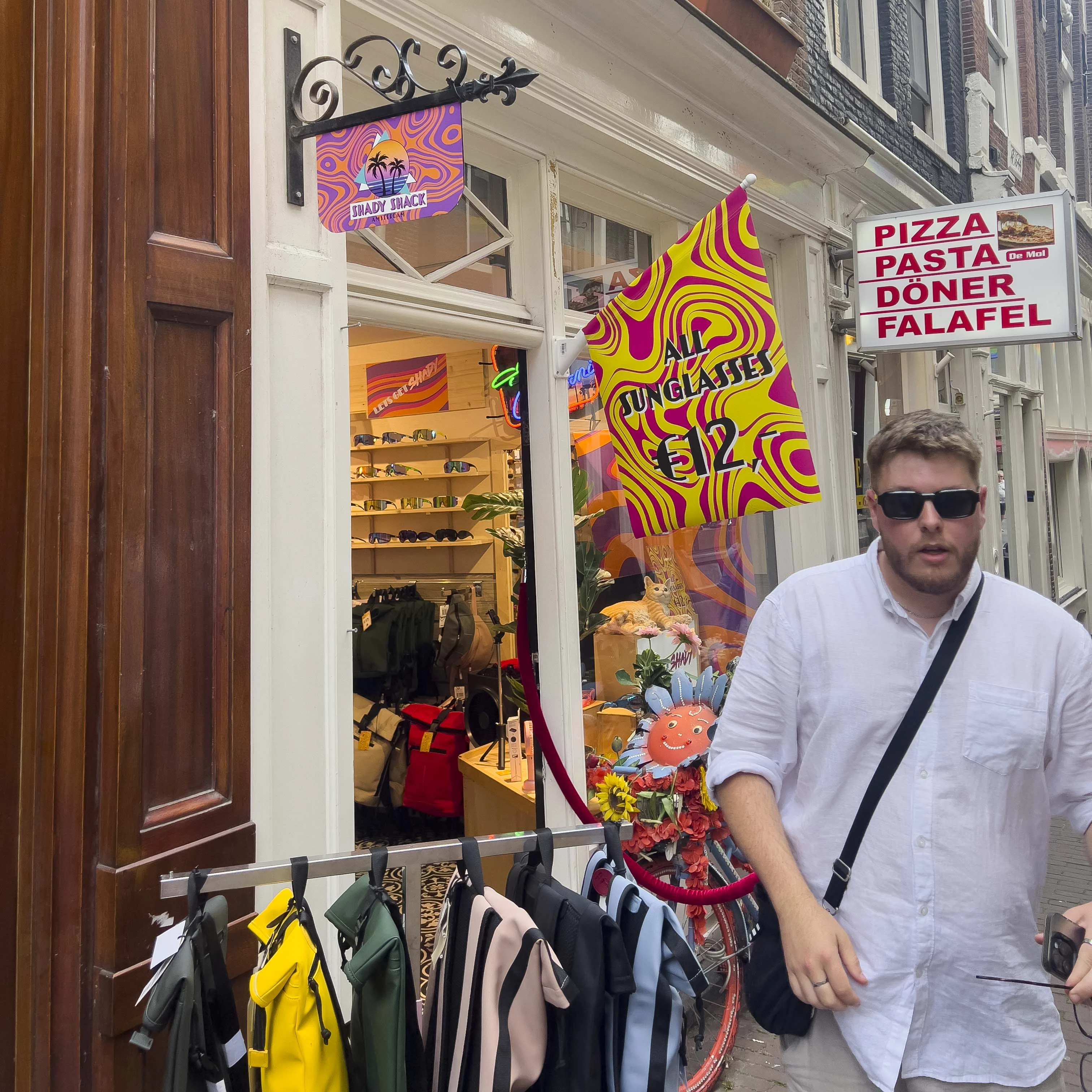 Toby at the cool sun glasses shop