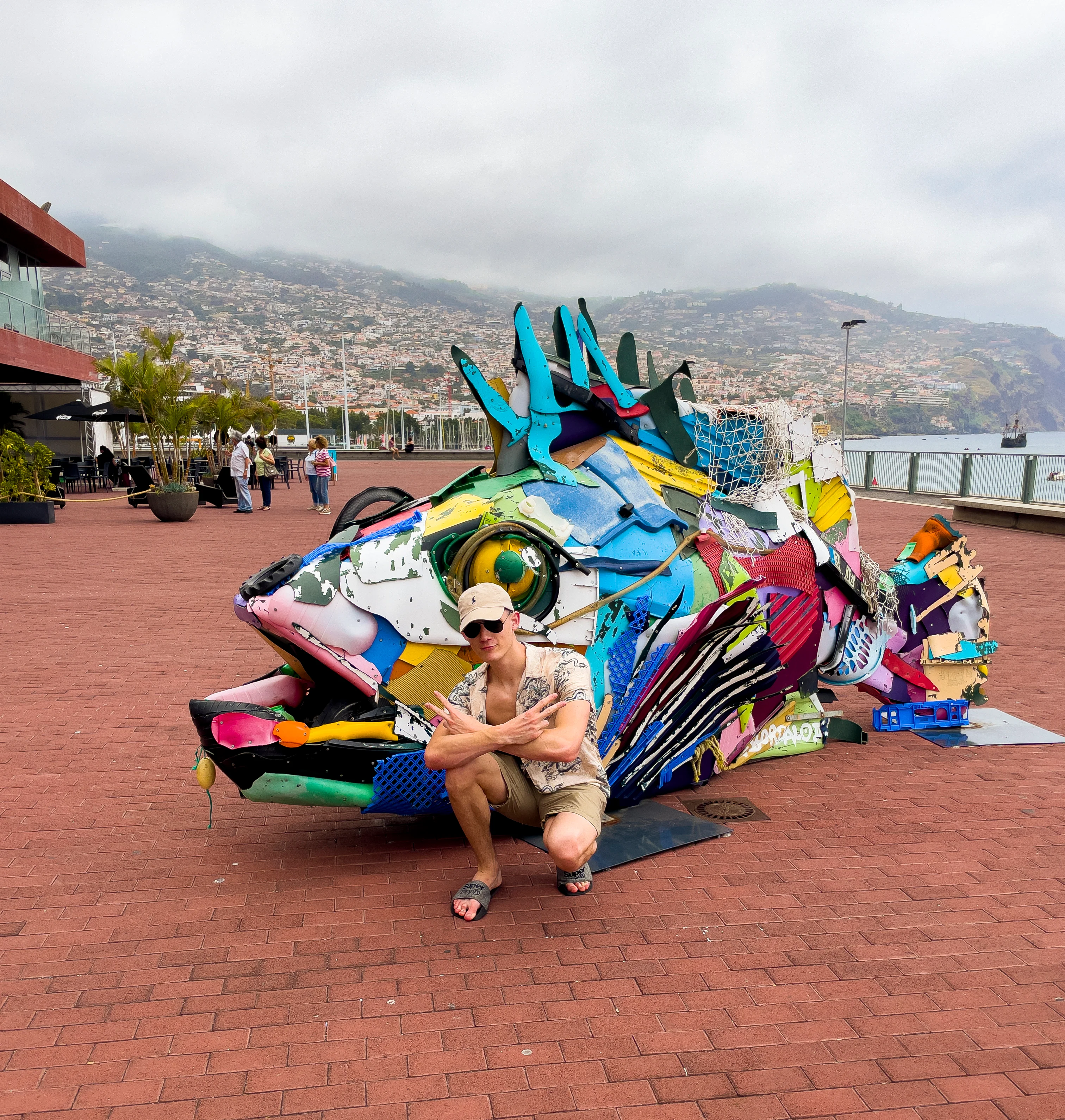 Fish sculpture made from rubbish in Madeira
